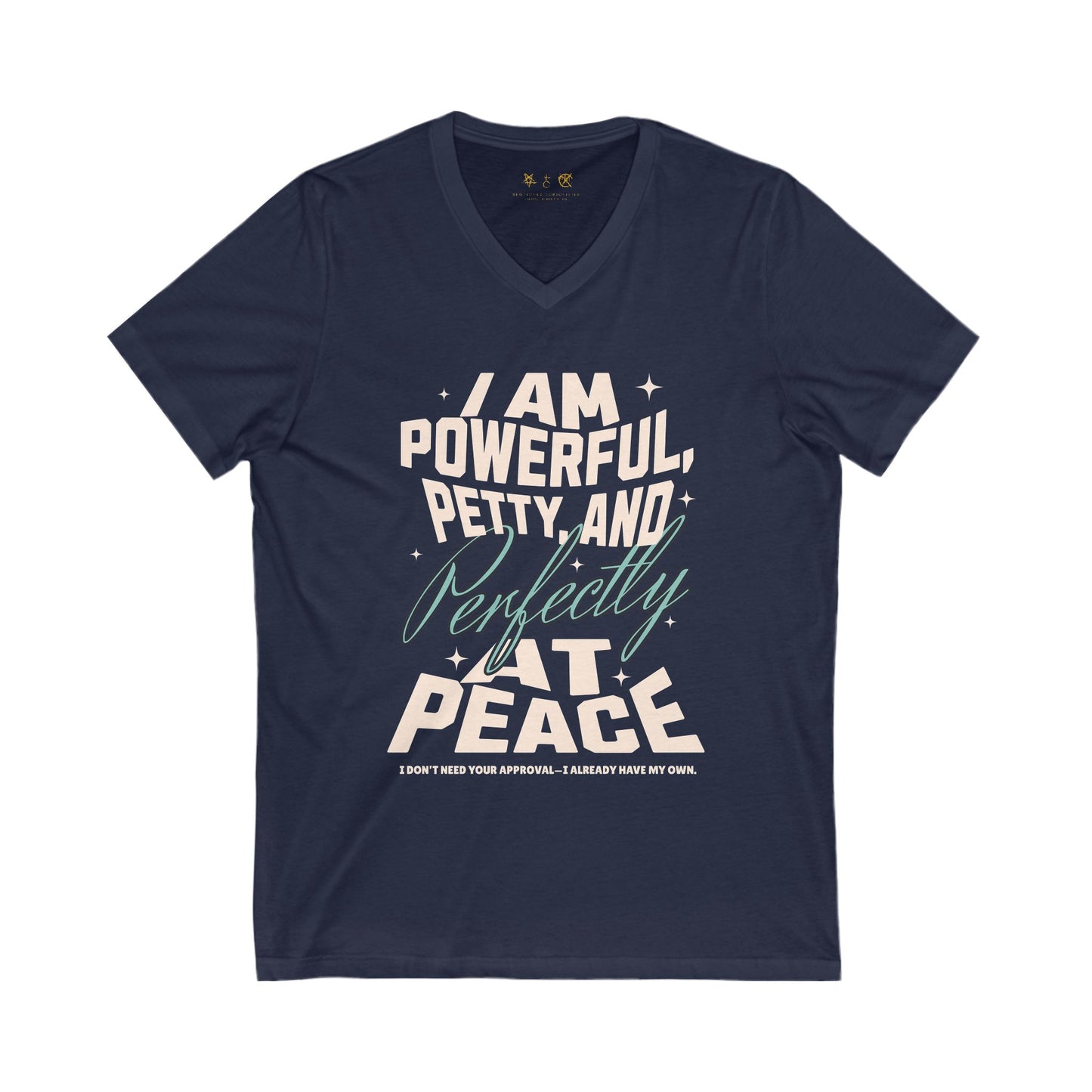 Powerful and Petty - Unisex Jersey Short Sleeve V-Neck Tee - Gothic T-Shirt