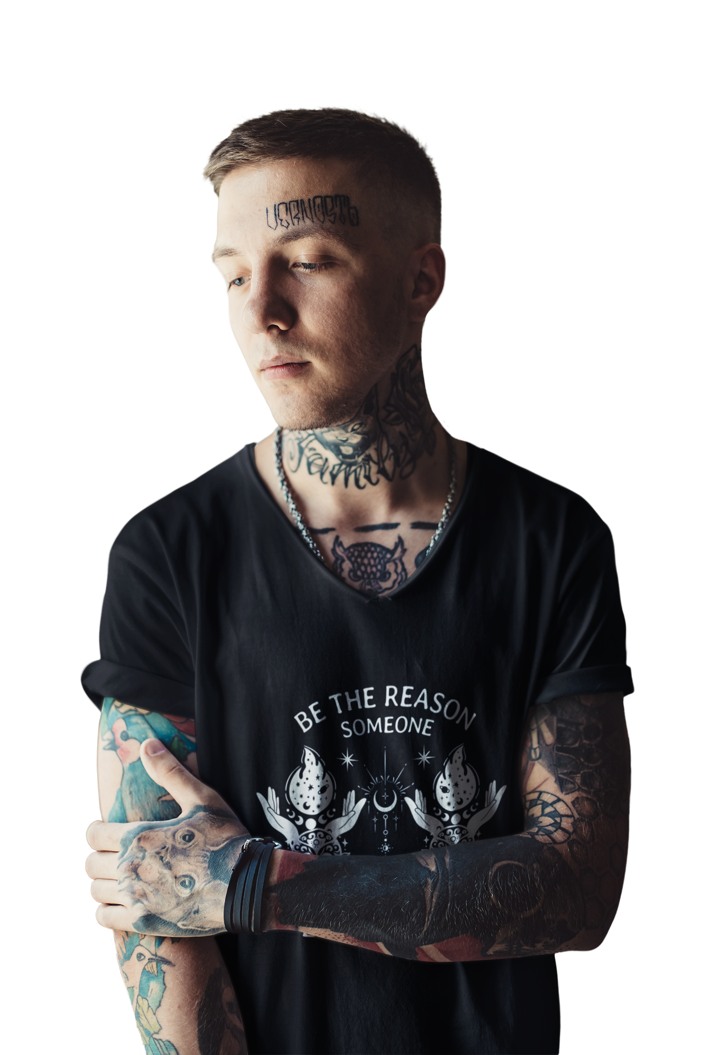 Be The Reason - Unisex Jersey Short Sleeve V-Neck Tee - Gothic T-Shirt