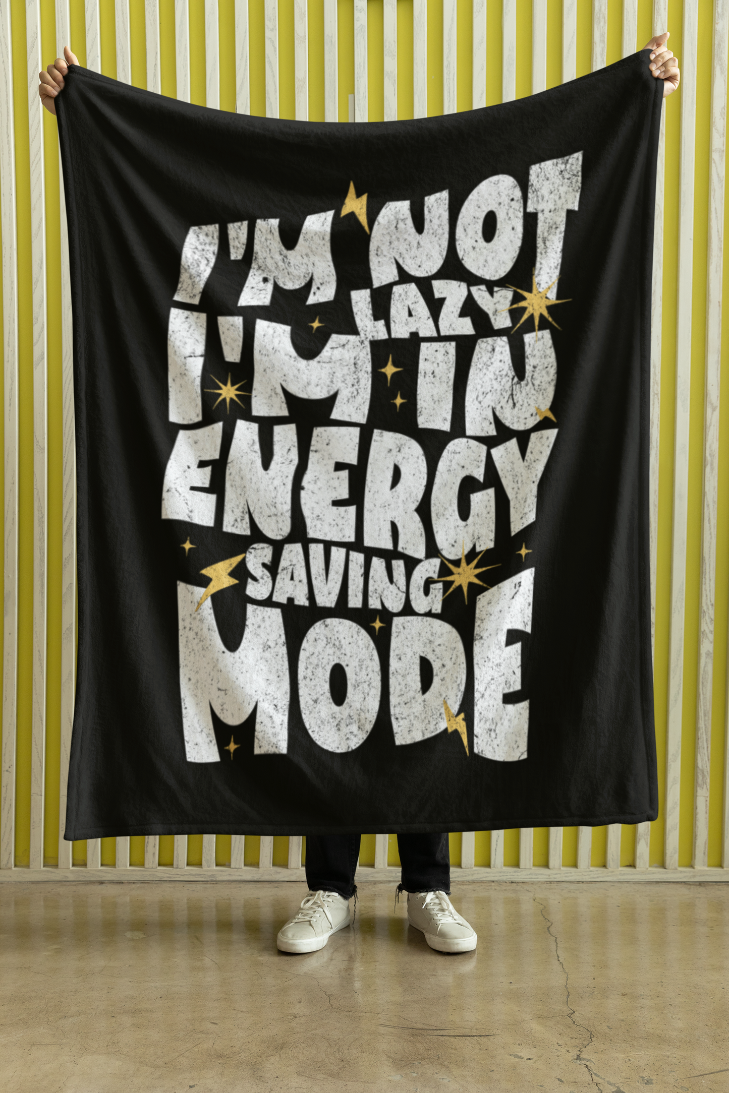 I'm Not Lazy - Sherpa Fleece Blanket - A Cozy Gothic Style Throw Blanket for All Seasons