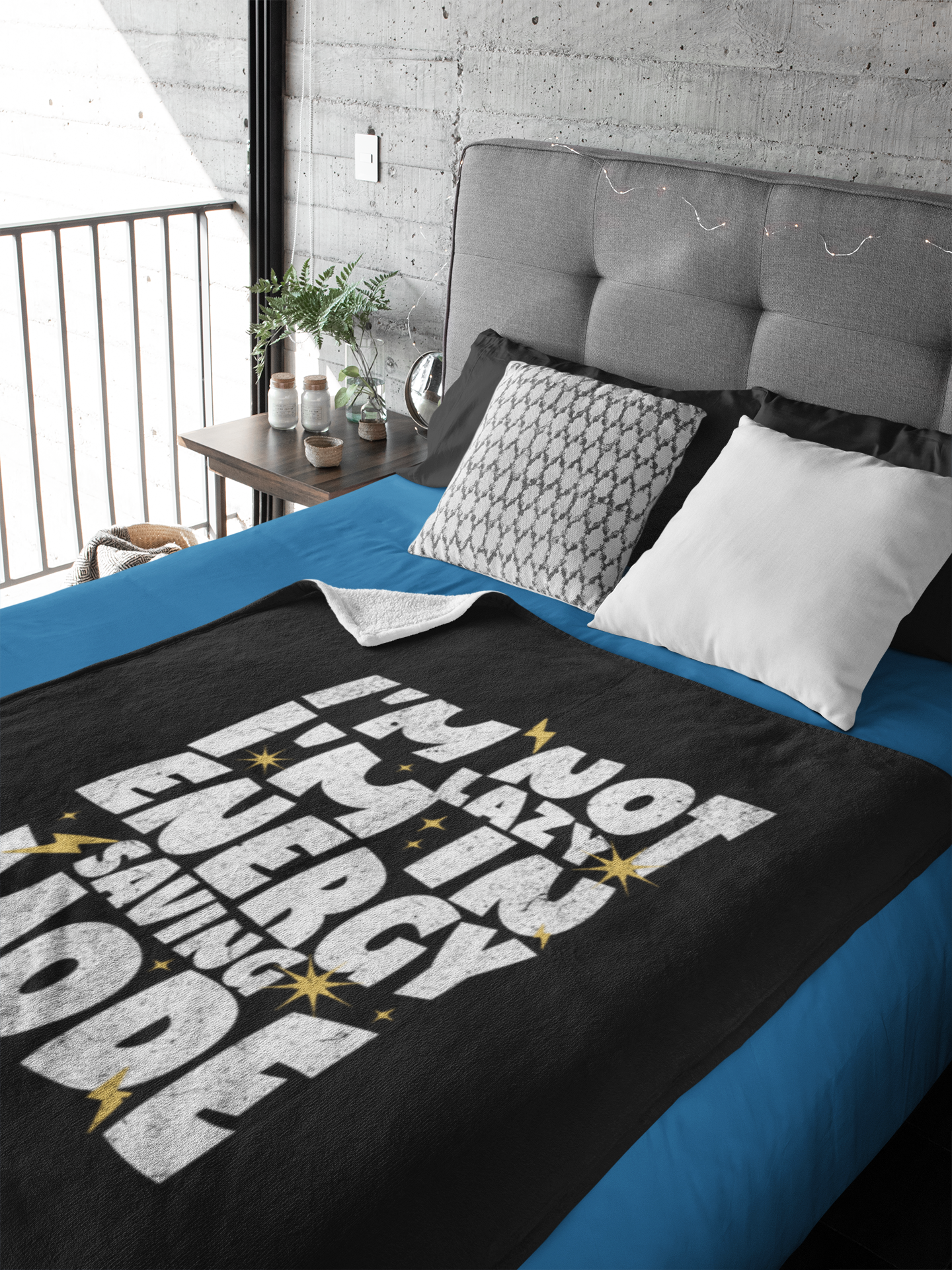 I'm Not Lazy - Sherpa Fleece Blanket - A Cozy Gothic Style Throw Blanket for All Seasons