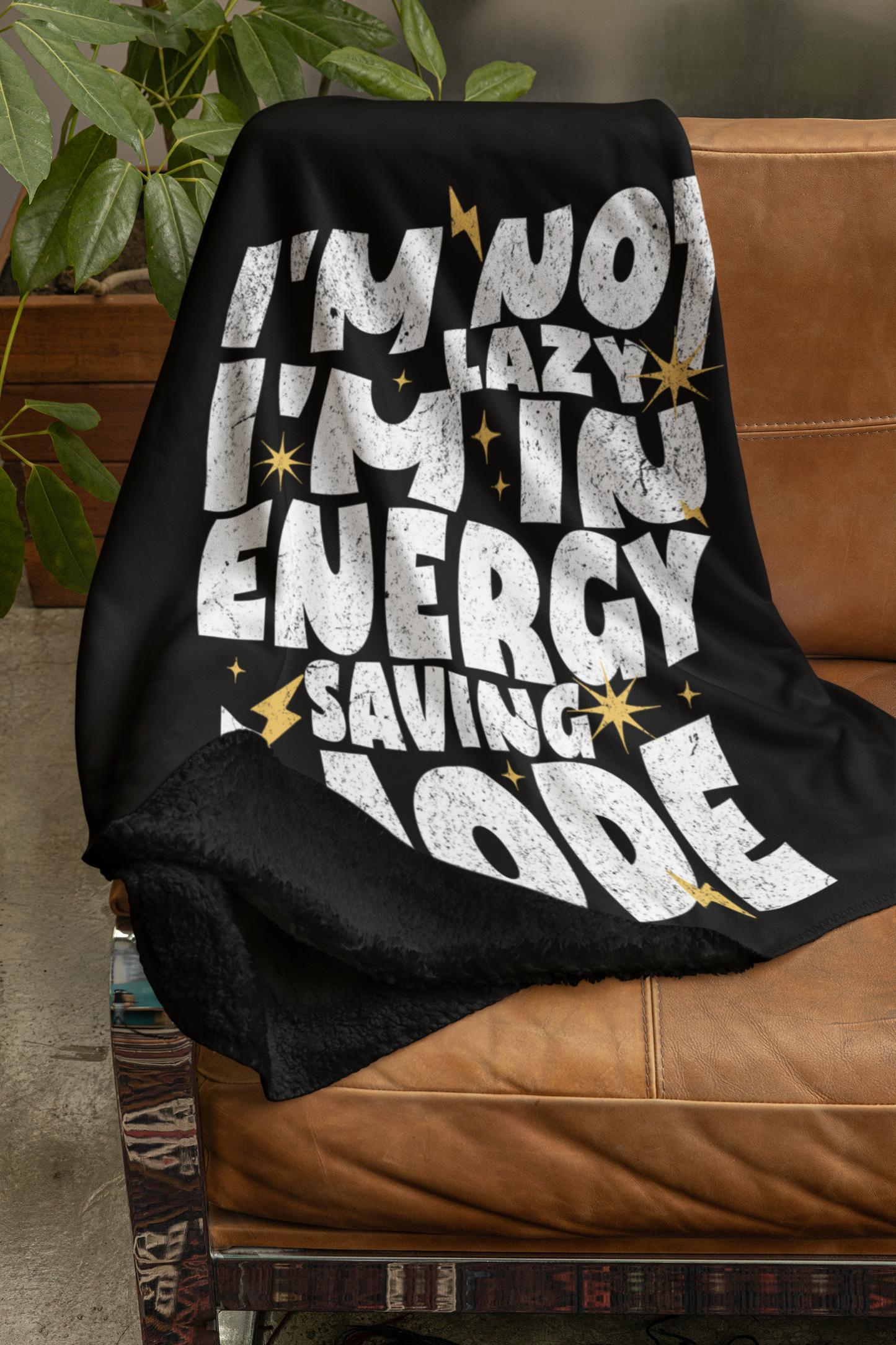 I'm Not Lazy - Sherpa Fleece Blanket - A Cozy Gothic Style Throw Blanket for All Seasons