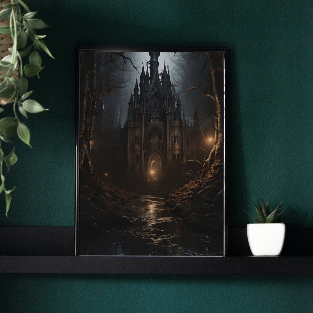 Woodland Castle - Framed Matte Canvas Print