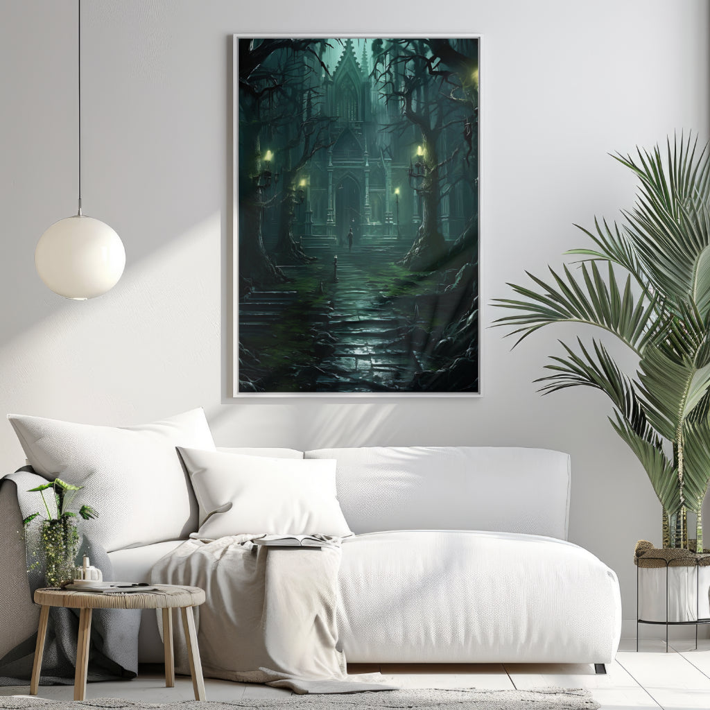 Abandoned Castle - Framed Matte Canvas Print