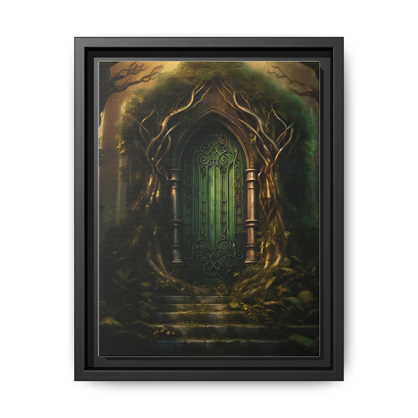 Golden Archway - Gothic Framed Matte Canvas Print