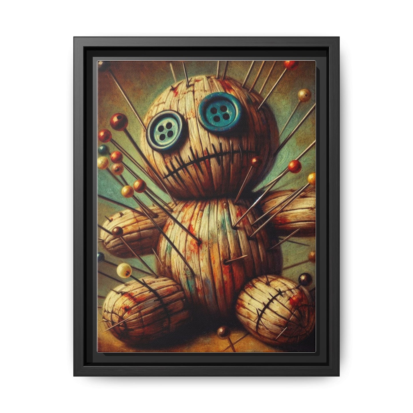 Button-Eyed Voodoo - Framed Matte Canvas Print