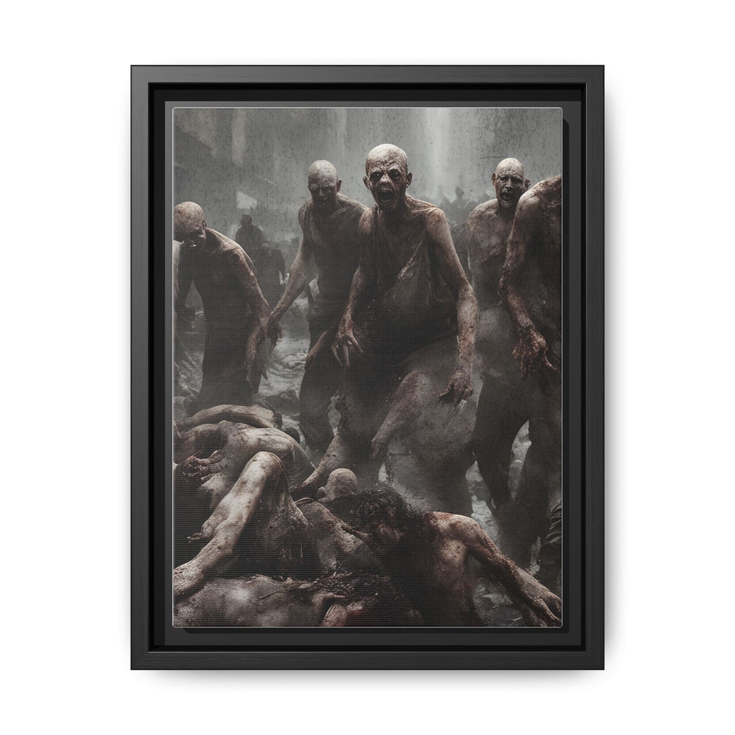 The Horde Approaches - Framed Matte Canvas Print