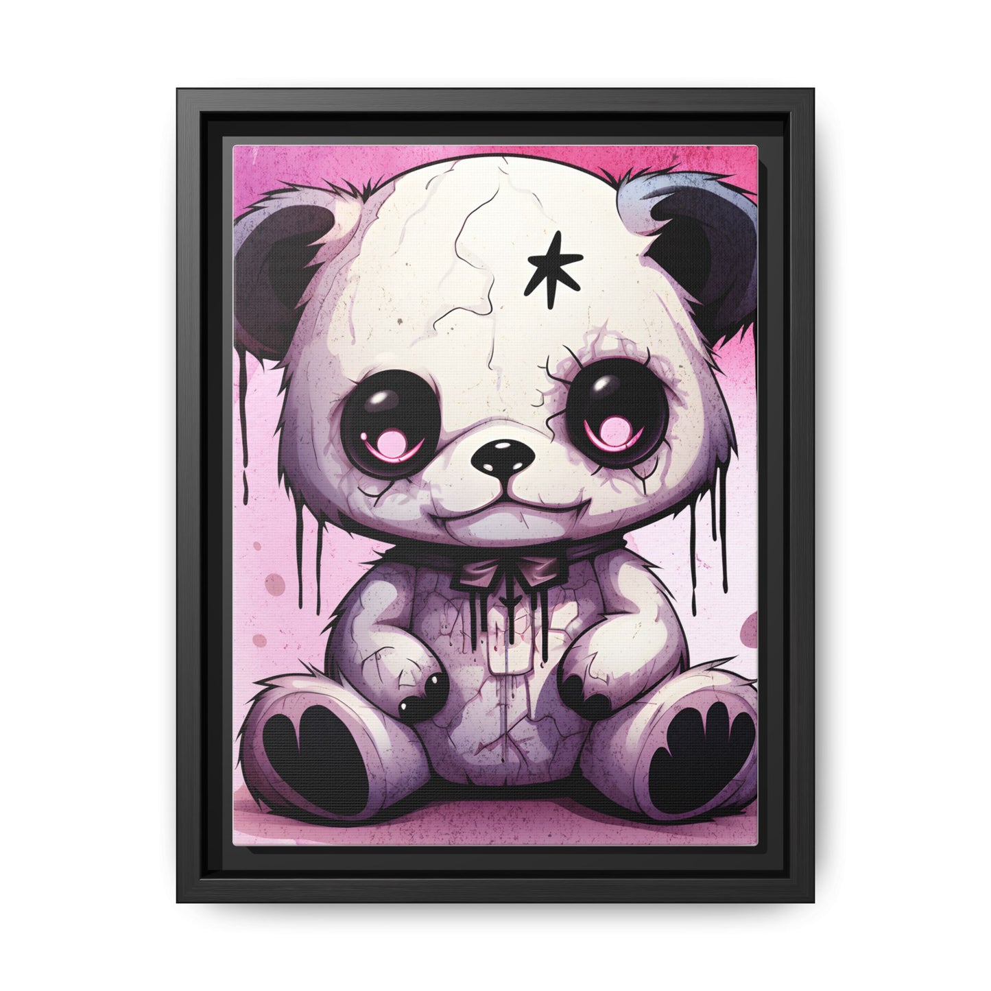 Hauntingly Sweet Teddy - Gothic Framed Matte Canvas Print
