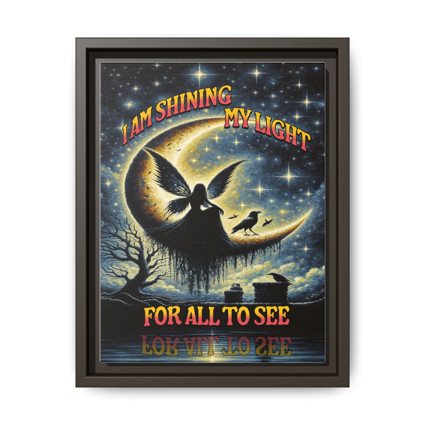I am Shining my Light - Framed Matte Canvas Wall Art
