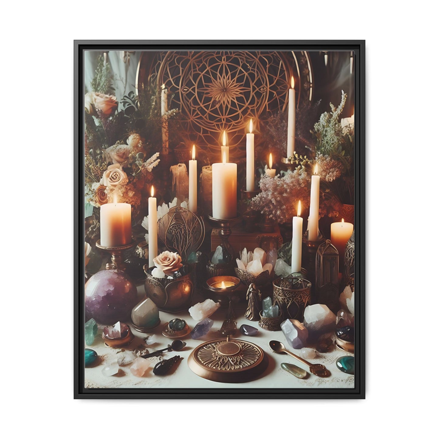 Wiccan Altar - Gothic Framed Matte Canvas Print