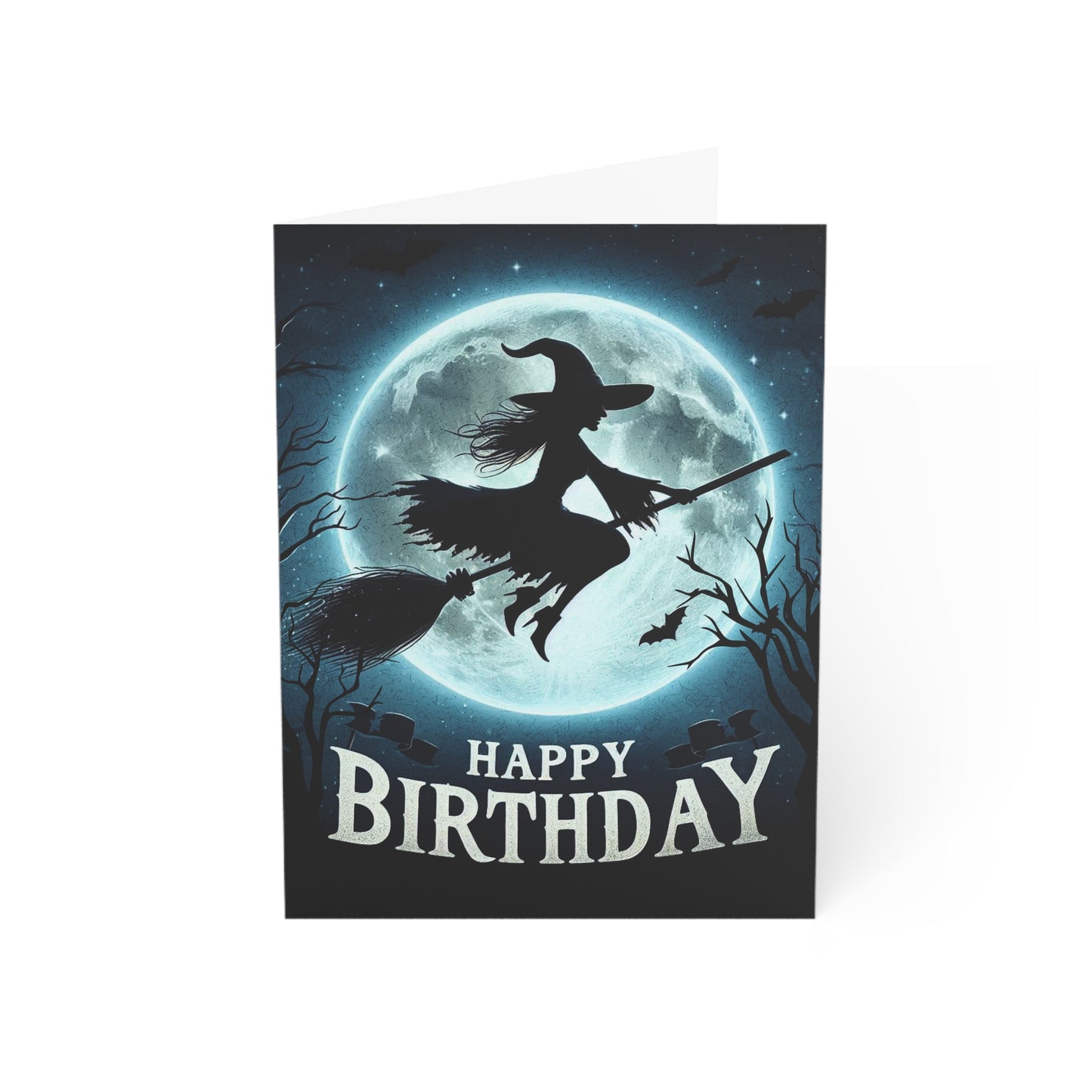 Witch Shadow Gothic Greeting Card - An Alternative Unique Happy Birthday Wishes Card, Perfect for the Special Goth in your Life