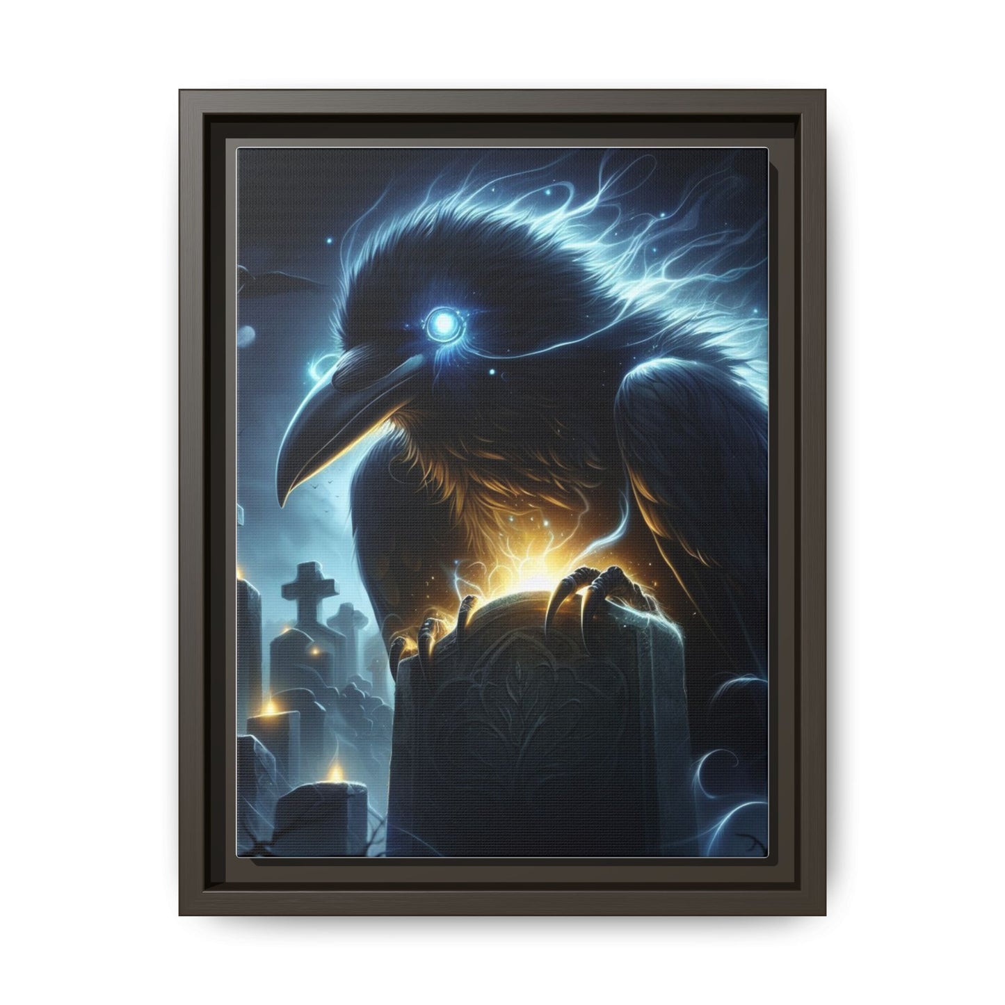 Graveyard Sentinel - Framed Matte Canvas Art
