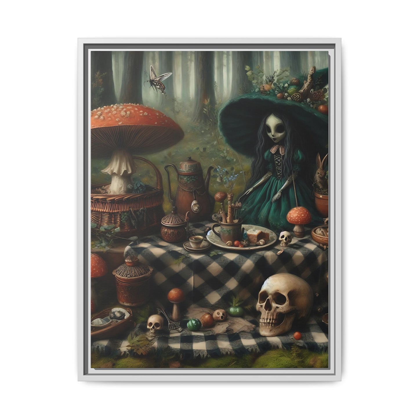 Forest Tea Party - Framed Matte Canvas Print