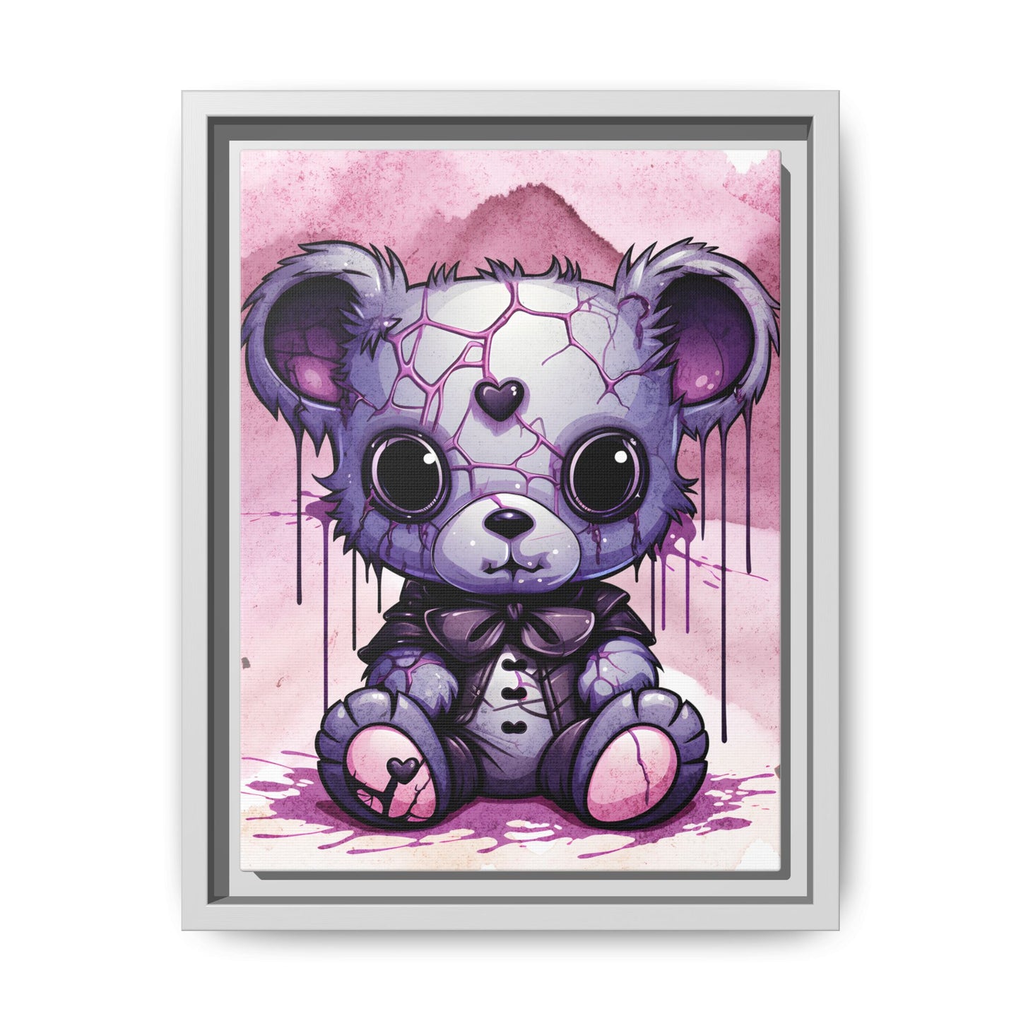 Veiled Innocence Teddy - Framed Matte Canvas Print