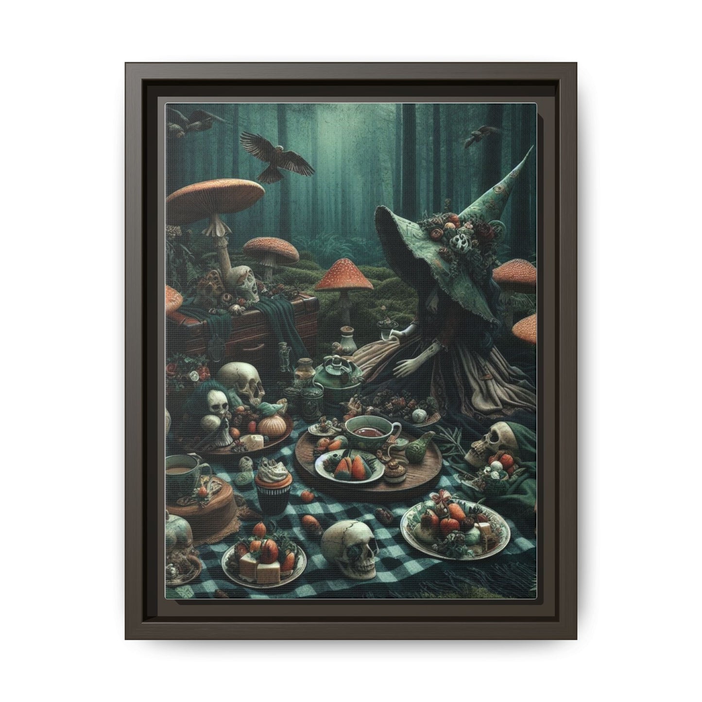 Witch's Woodland Feast - Framed Matte Canvas Print