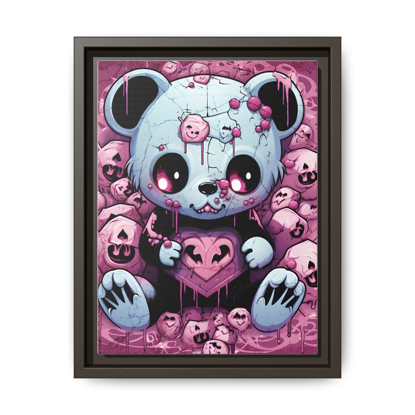 Shattered Love Teddy - Framed Matte Canvas Print