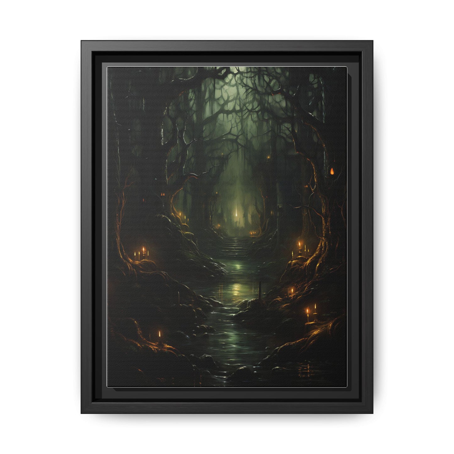 Golden River - Framed Matte Canvas Wall Art