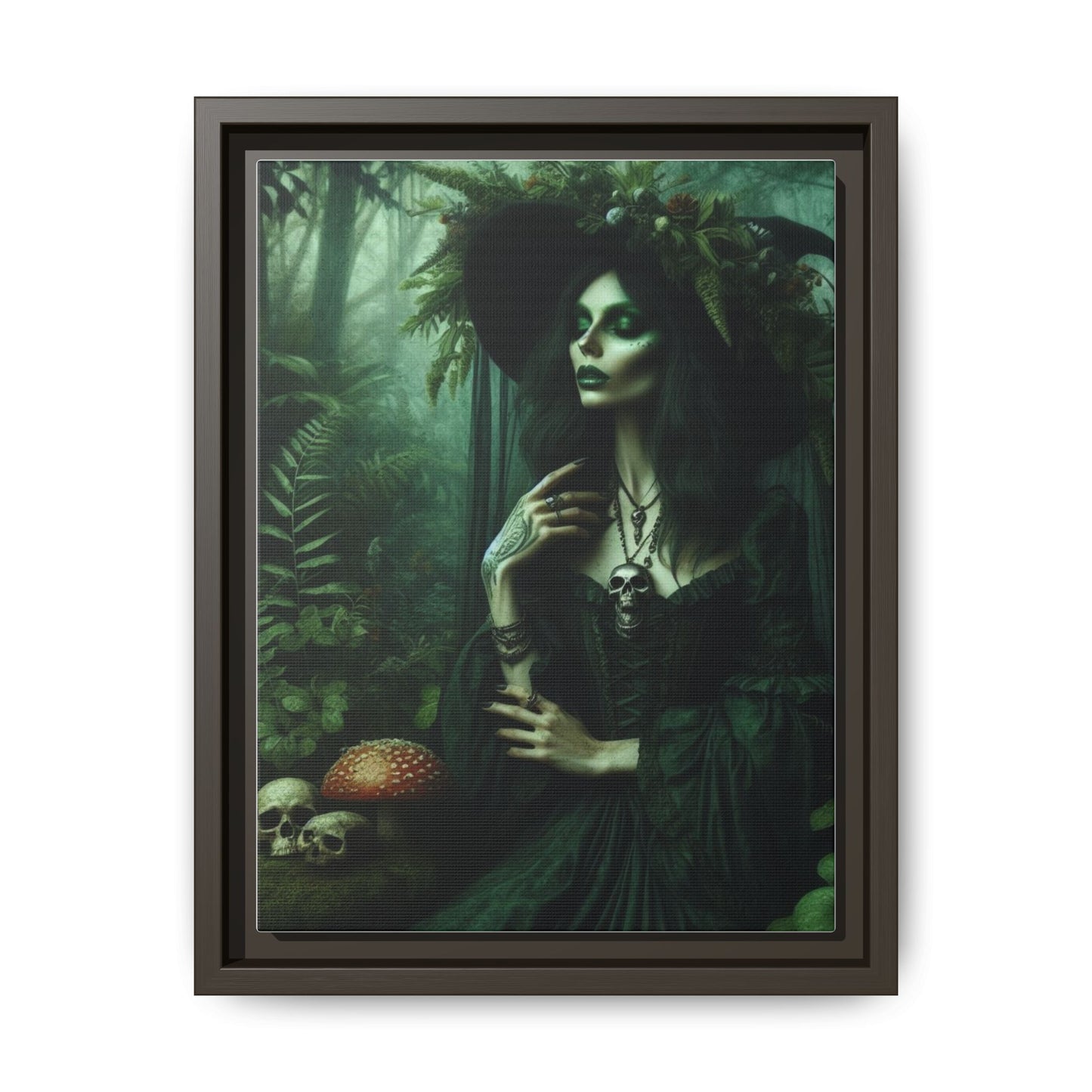 Forest Enchantress - Gothic Framed Matte Canvas Print