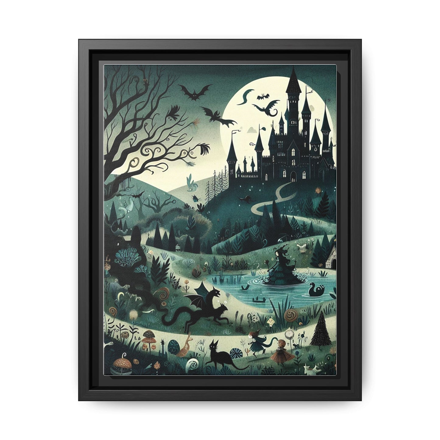 Whimsigoth Fairytale - Framed Matte Canvas Print