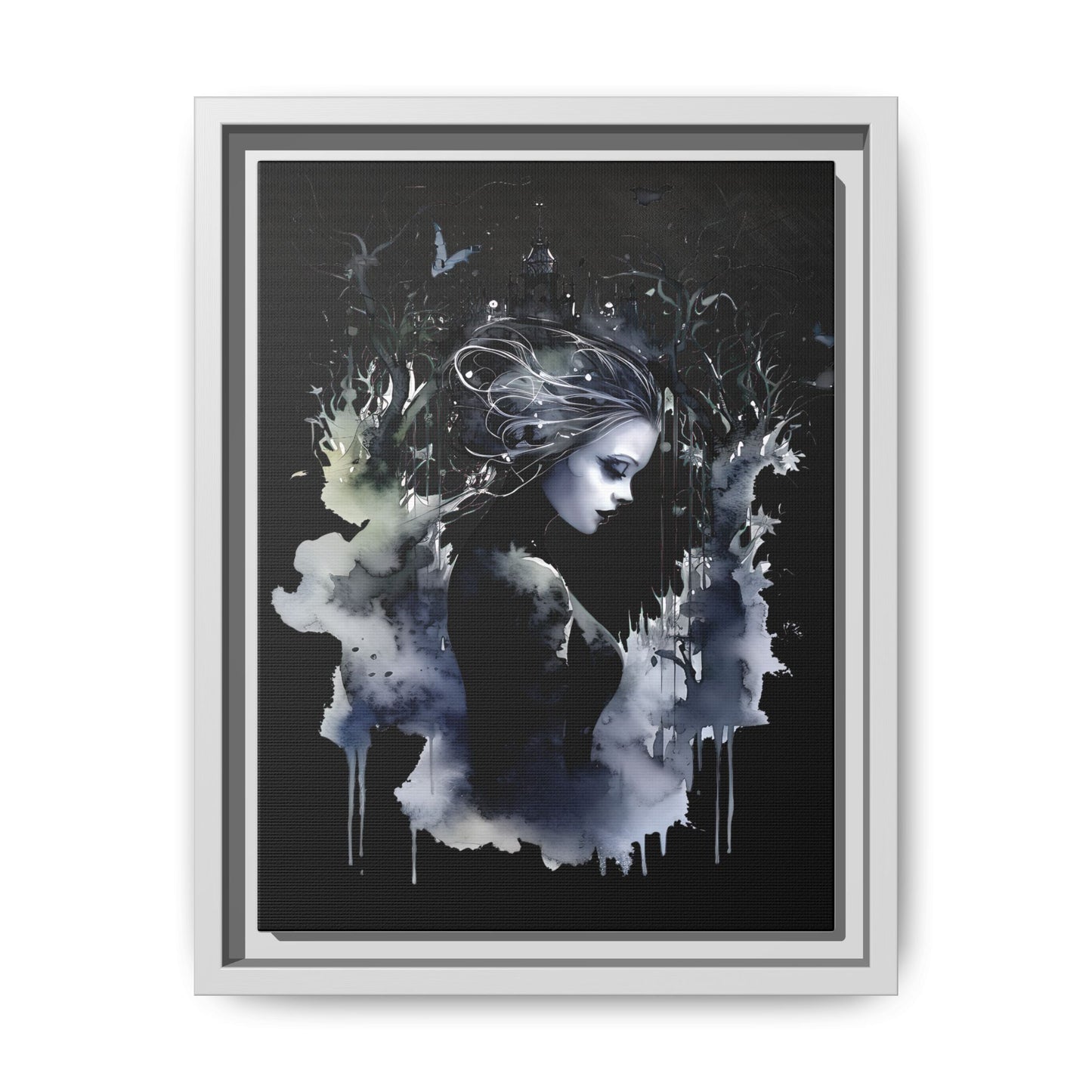 Veil of Shadows - Framed Matte Canvas Print