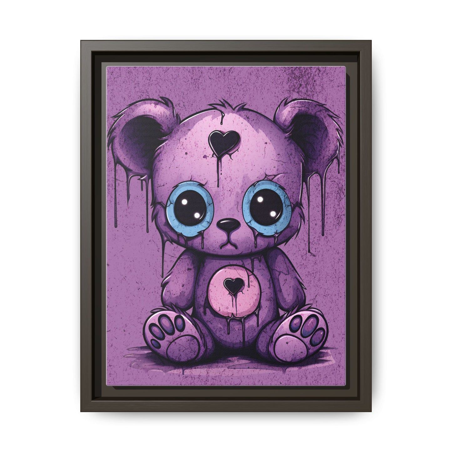 Melancholy Teddy - Framed Matte Canvas Print