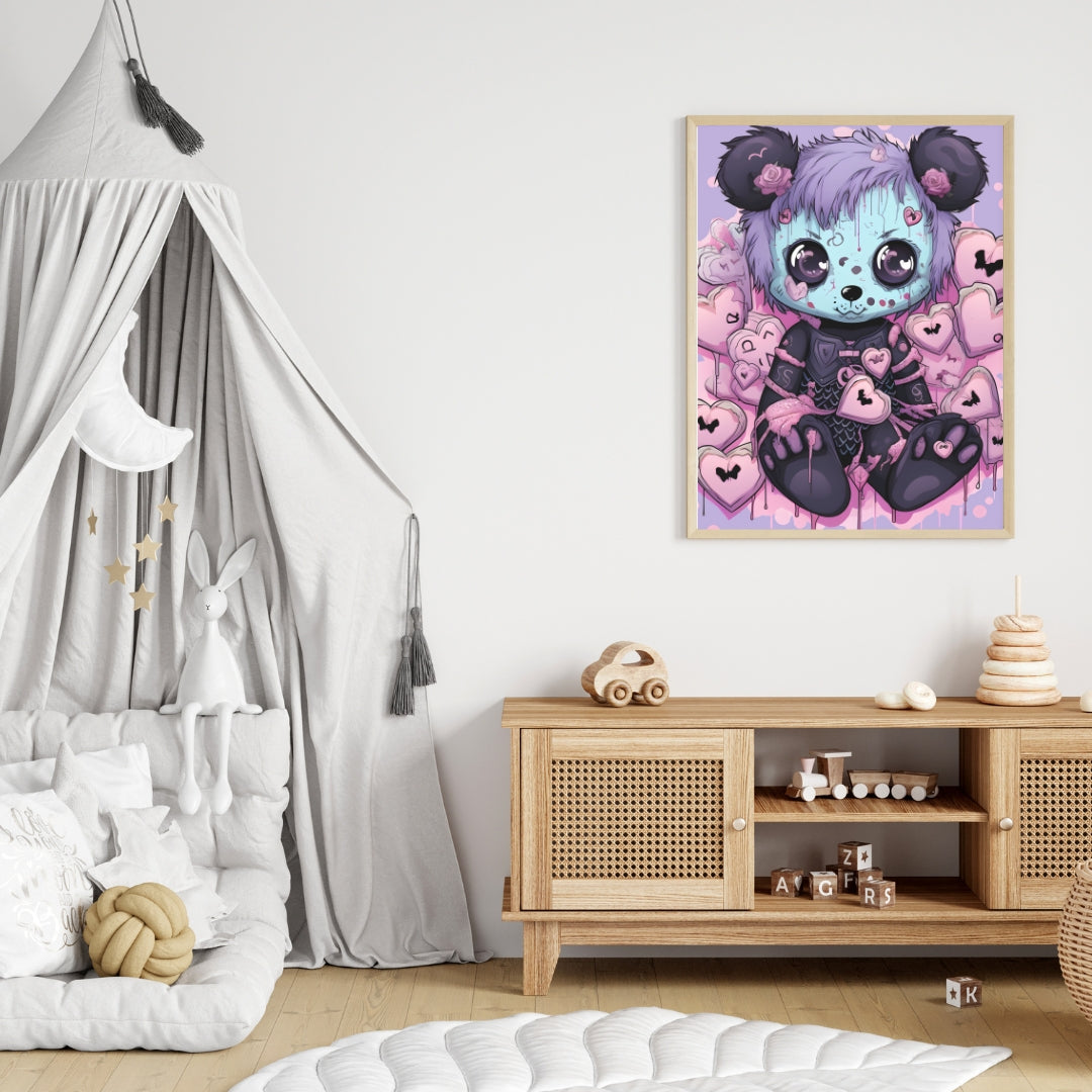 Heartstrings Teddy - Framed Matte Canvas Print