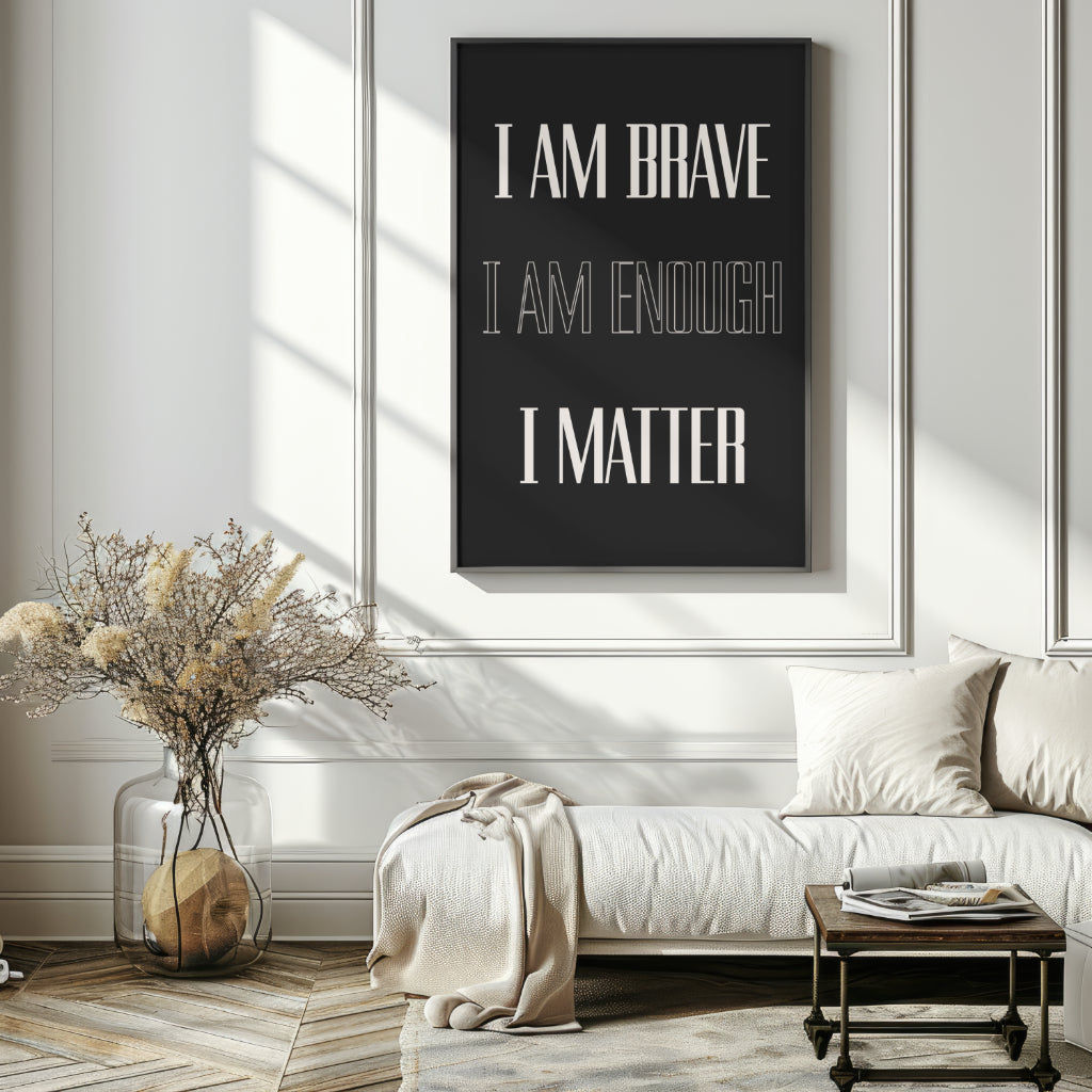 I Am Brave - Gothic Framed Matte Canvas Print