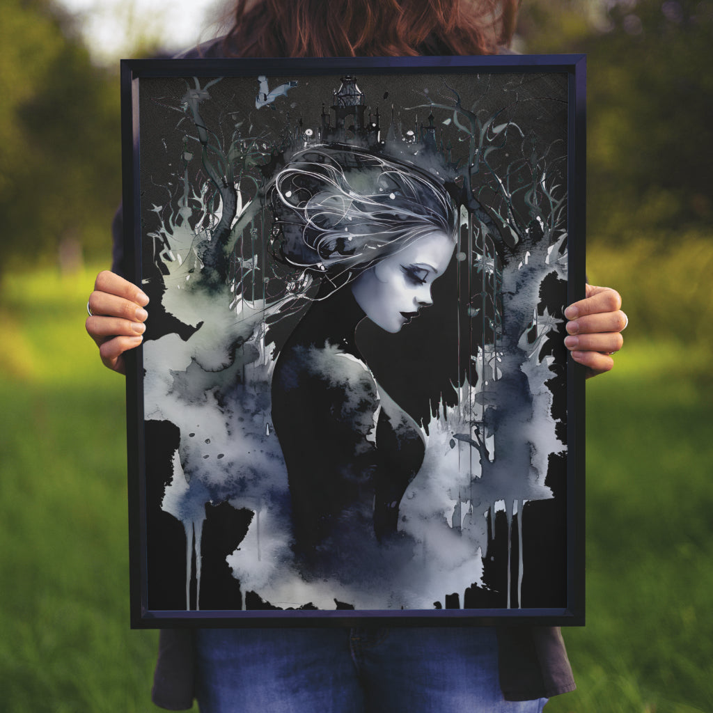 Veil of Shadows - Framed Matte Canvas Print