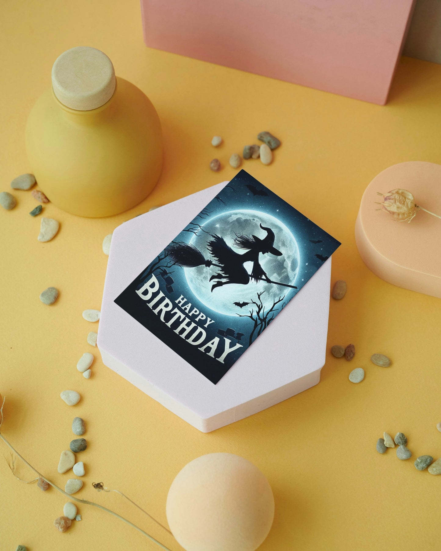 Witch Shadow Gothic Greeting Card - An Alternative Unique Happy Birthday Wishes Card, Perfect for the Special Goth in your Life