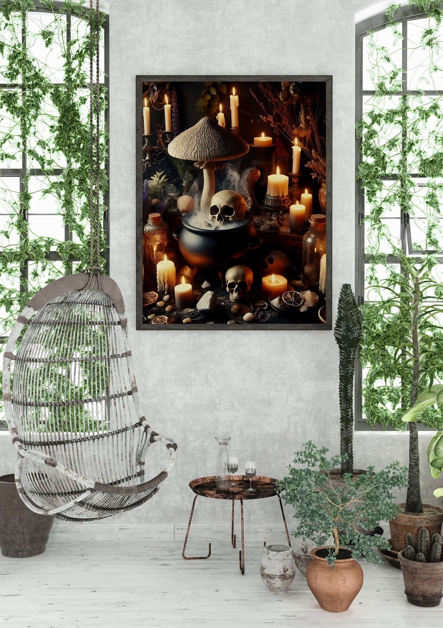 Witches Cauldron - Gothic Framed Matte Canvas Print