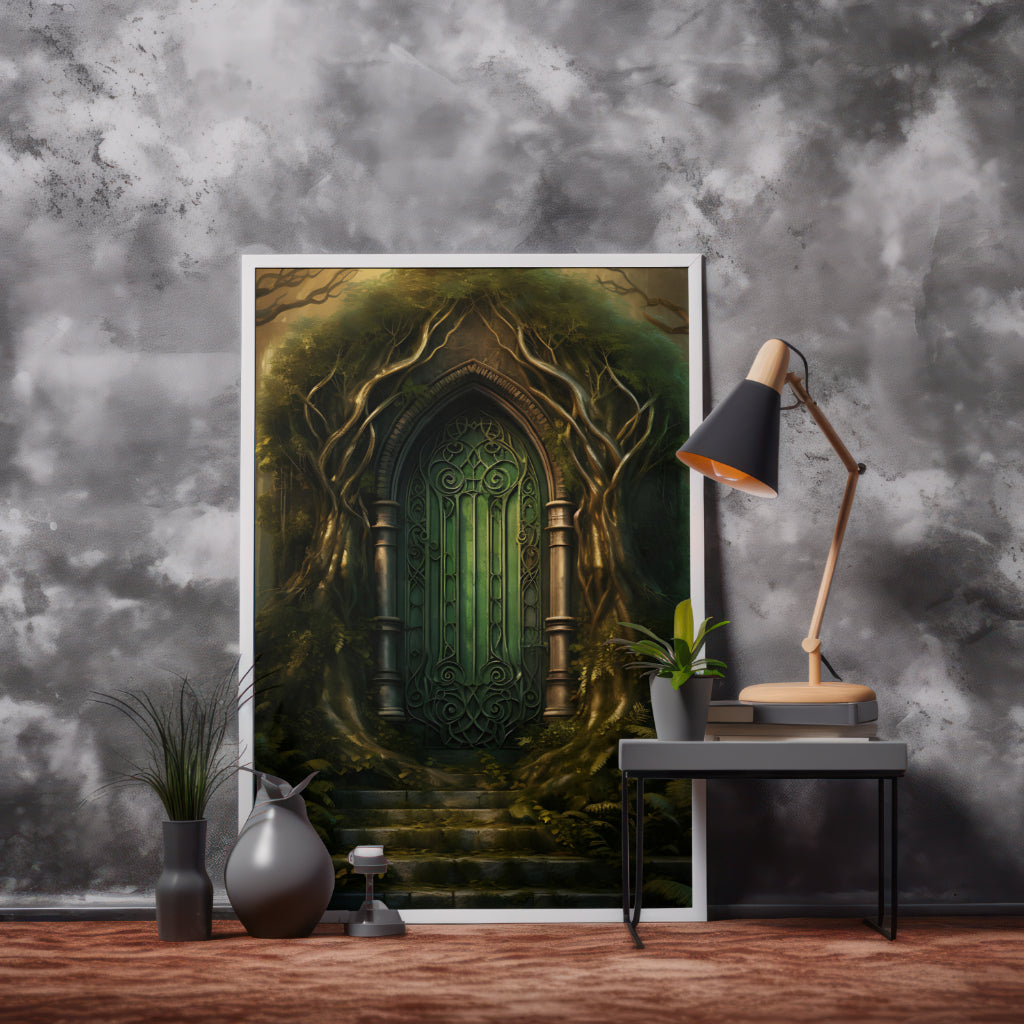 Golden Archway - Gothic Framed Matte Canvas Print