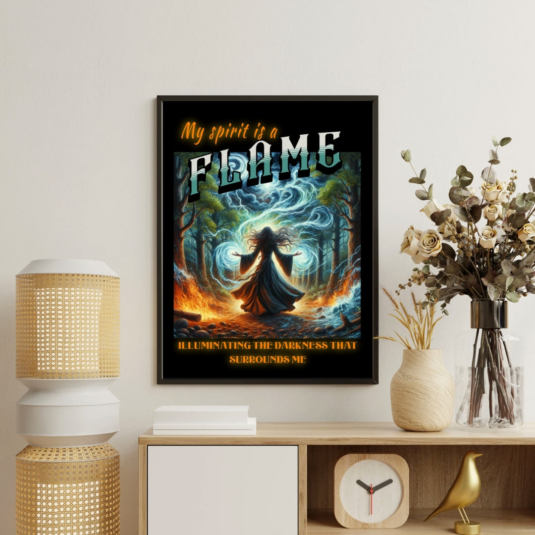 My Spirit is a Flame - Gothic Framed Matte Canvas Print