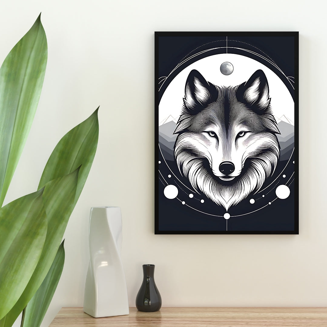 Lunar Sentinel - Framed Matte Canvas Print