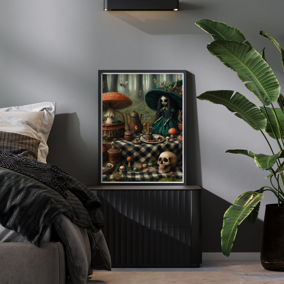 Forest Tea Party - Framed Matte Canvas Print