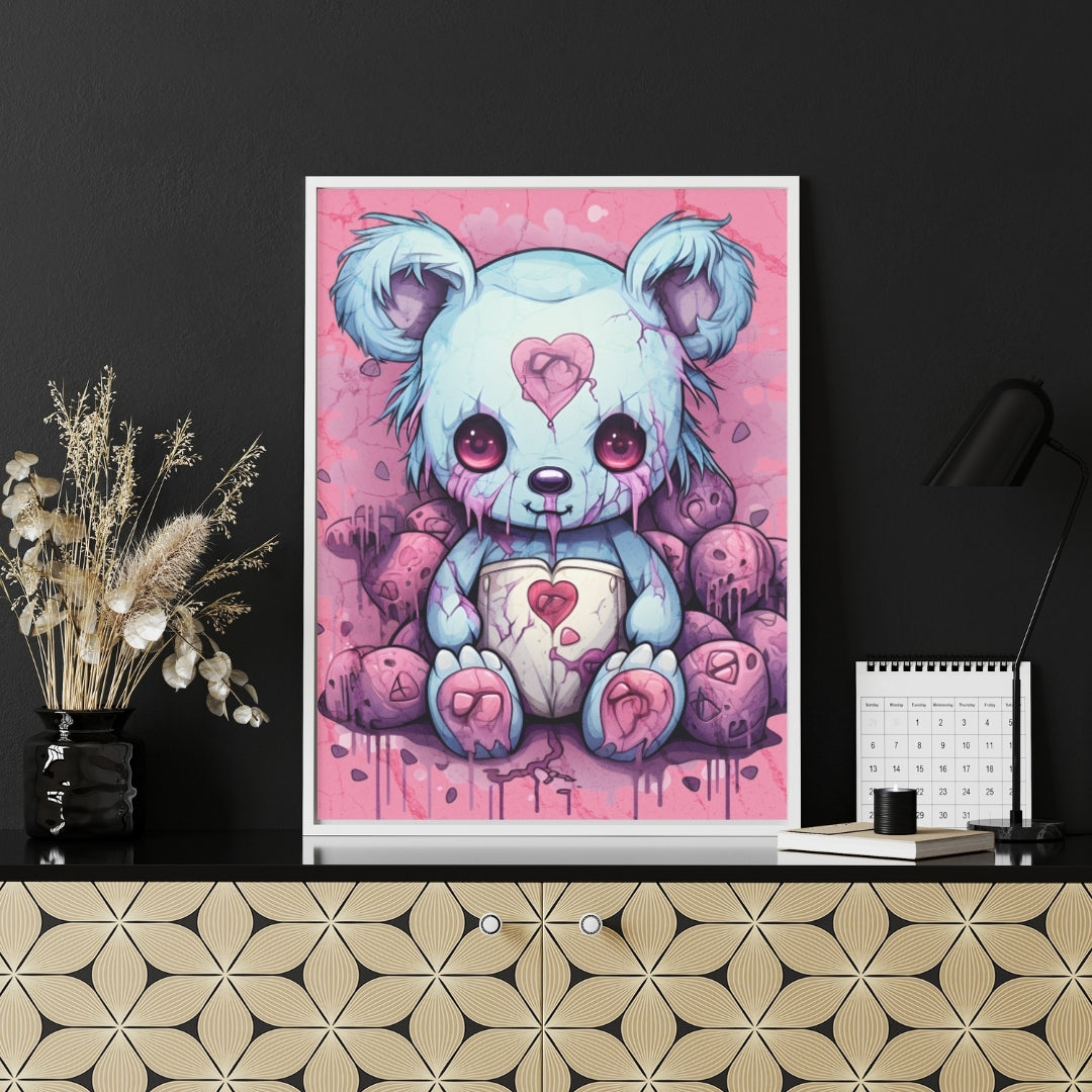 Sinister Teddy - Framed Matte Canvas Print