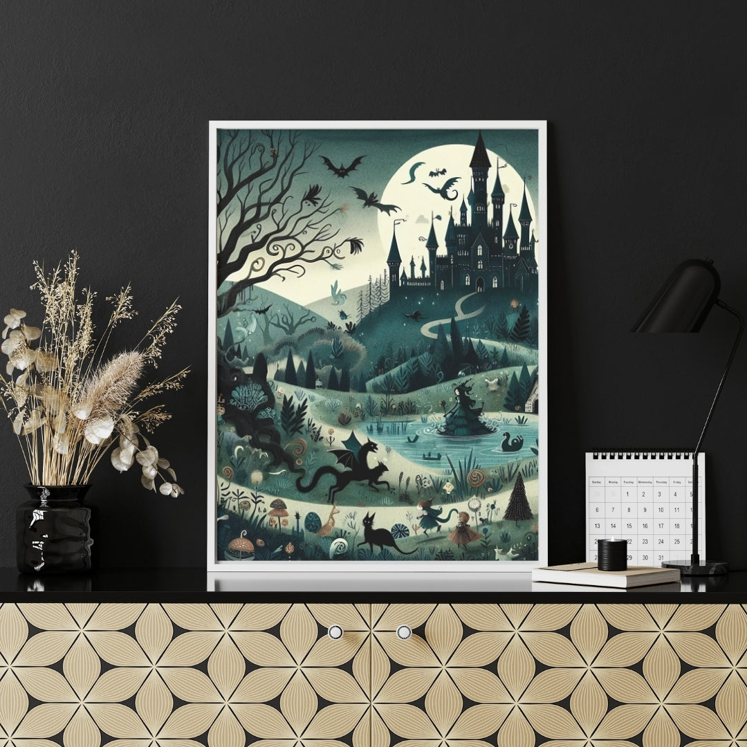 Whimsigoth Fairytale - Framed Matte Canvas Print