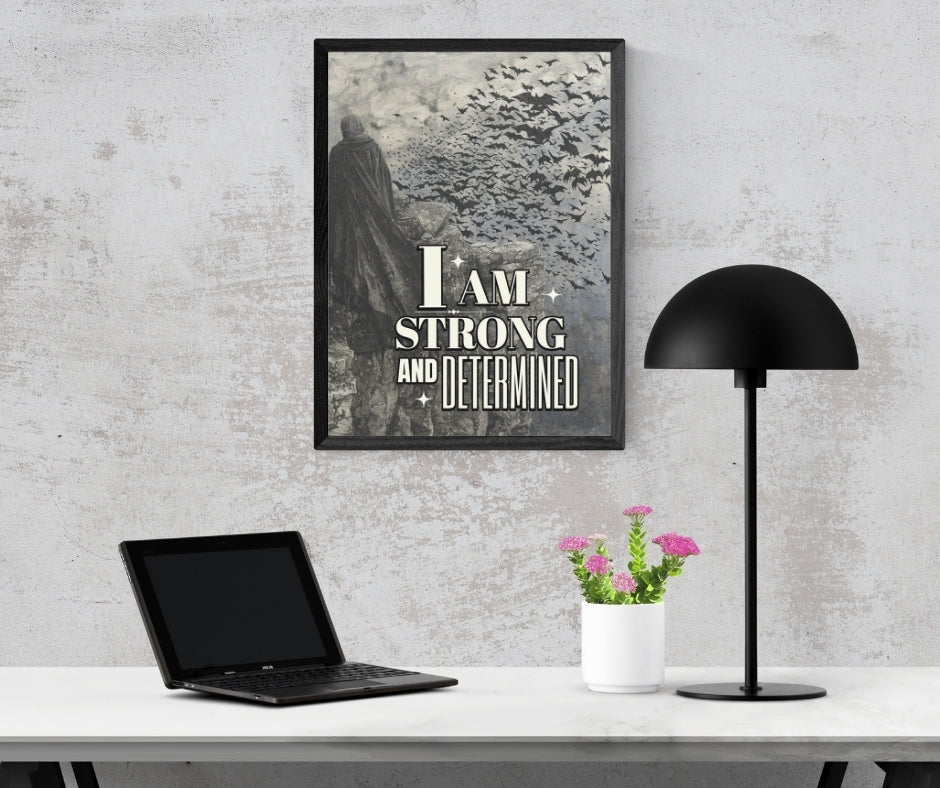 I am Strong - Gothic Framed Matte Canvas Print