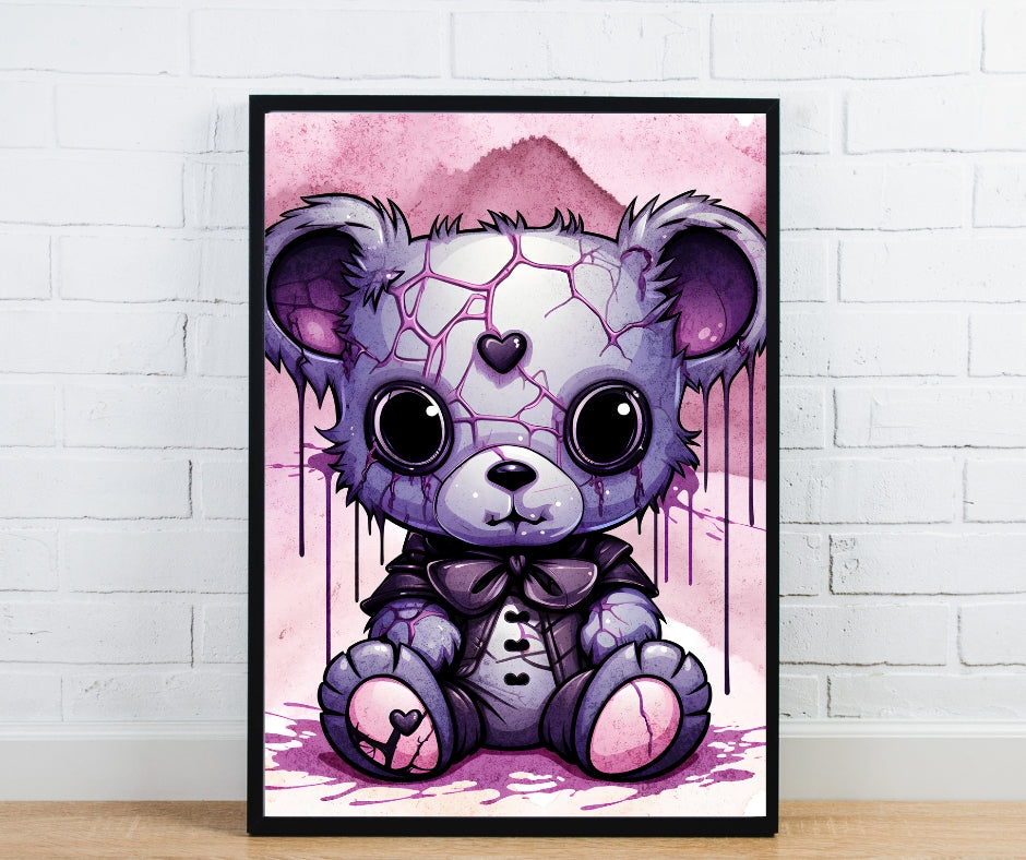 Veiled Innocence Teddy - Framed Matte Canvas Print
