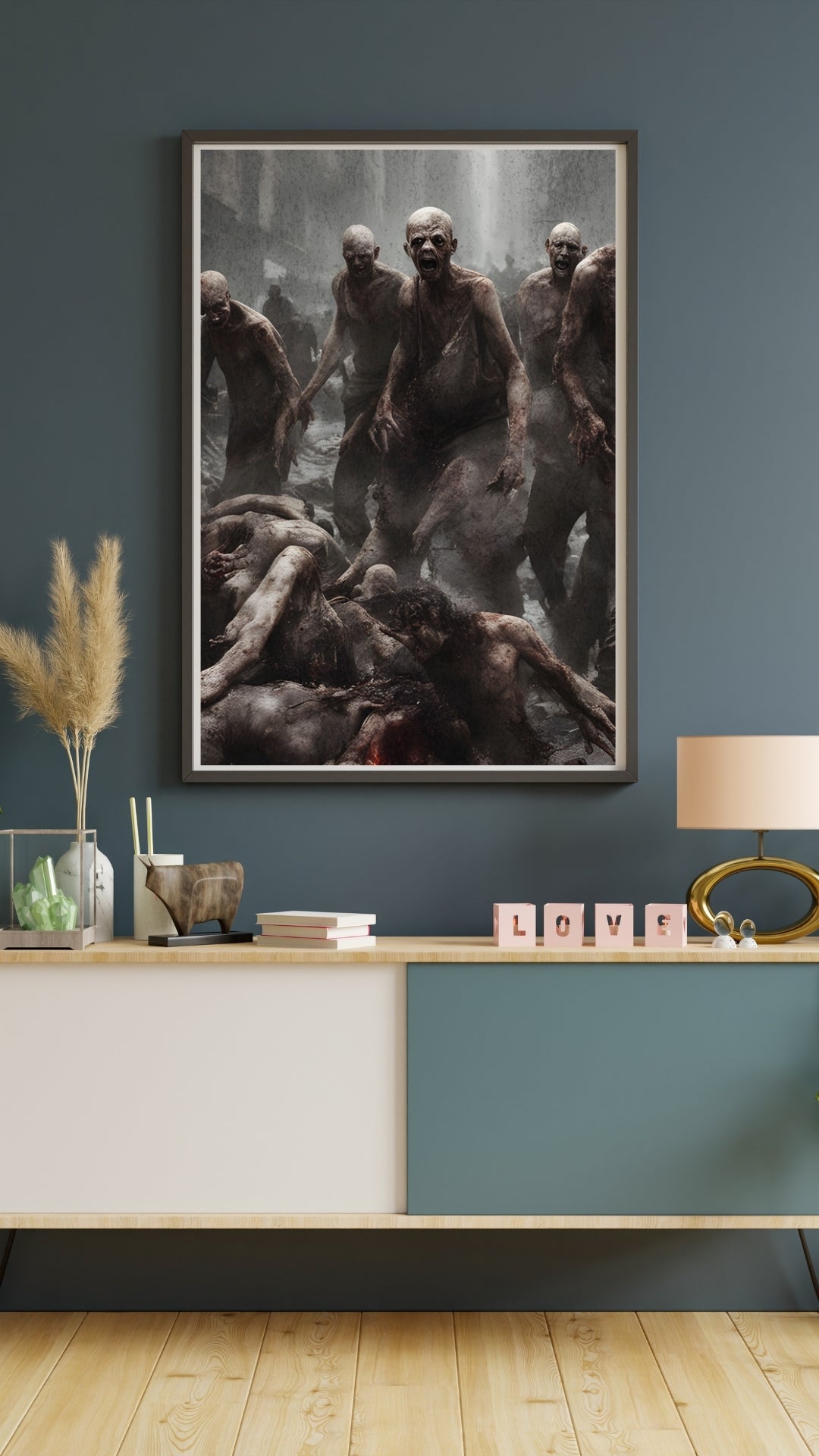 The Horde Approaches - Framed Matte Canvas Print