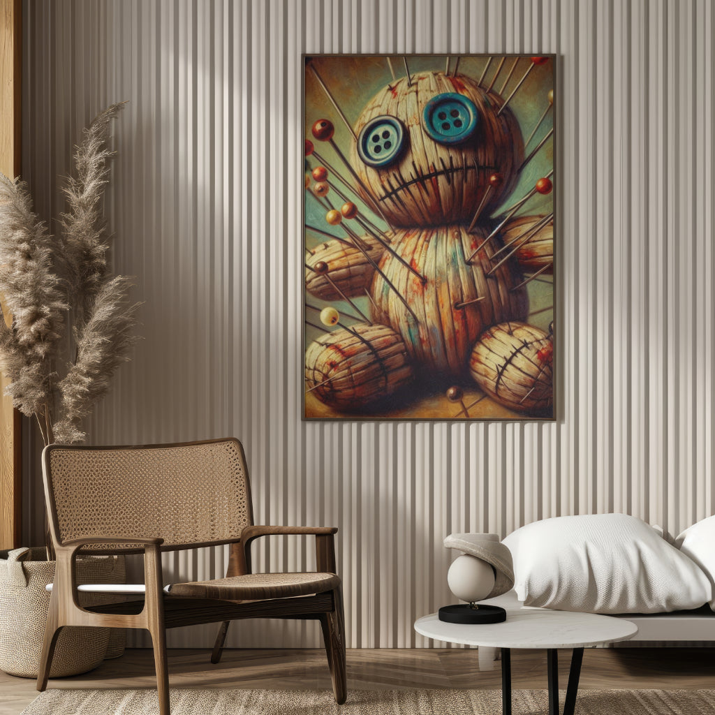 Button-Eyed Voodoo - Framed Matte Canvas Print