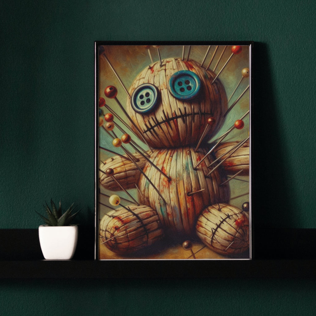 Button-Eyed Voodoo - Framed Matte Canvas Print