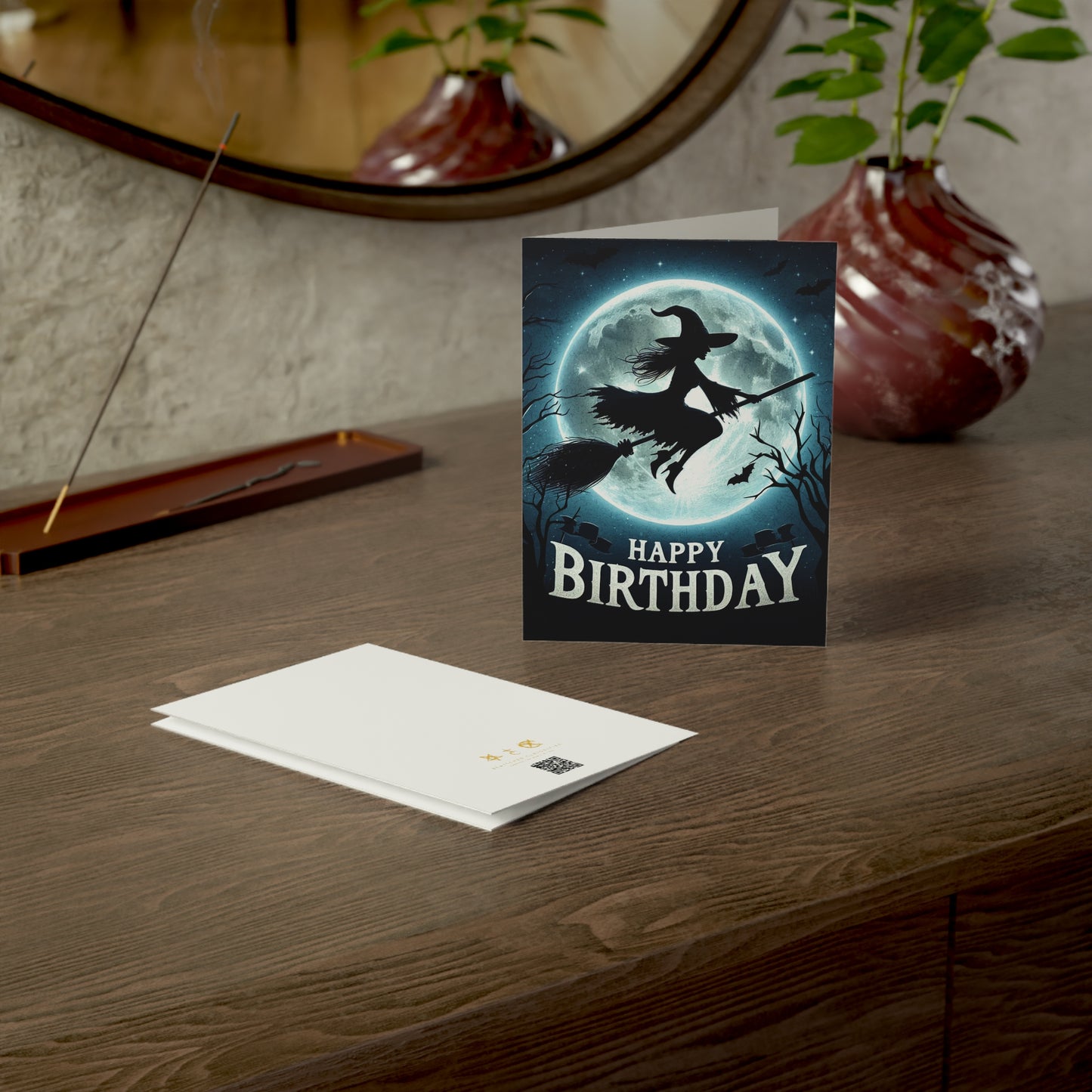 Witch Shadow Gothic Greeting Card - An Alternative Unique Happy Birthday Wishes Card, Perfect for the Special Goth in your Life