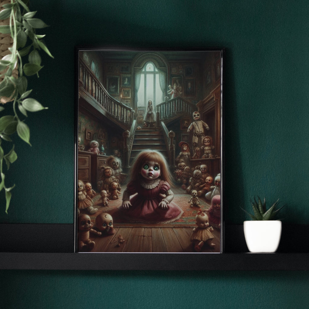 Haunted Playthings - Framed Matte Canvas Print
