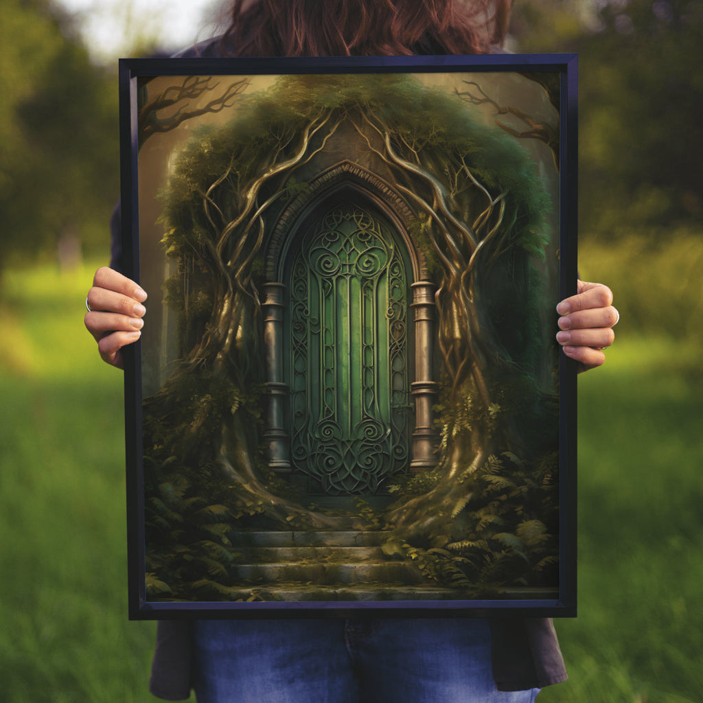 Golden Archway - Gothic Framed Matte Canvas Print