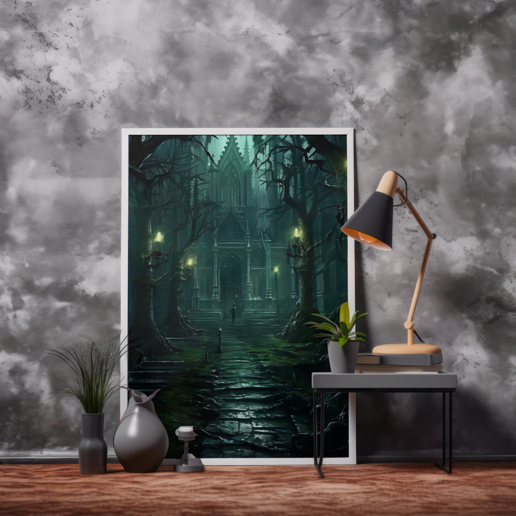 Abandoned Castle - Framed Matte Canvas Print
