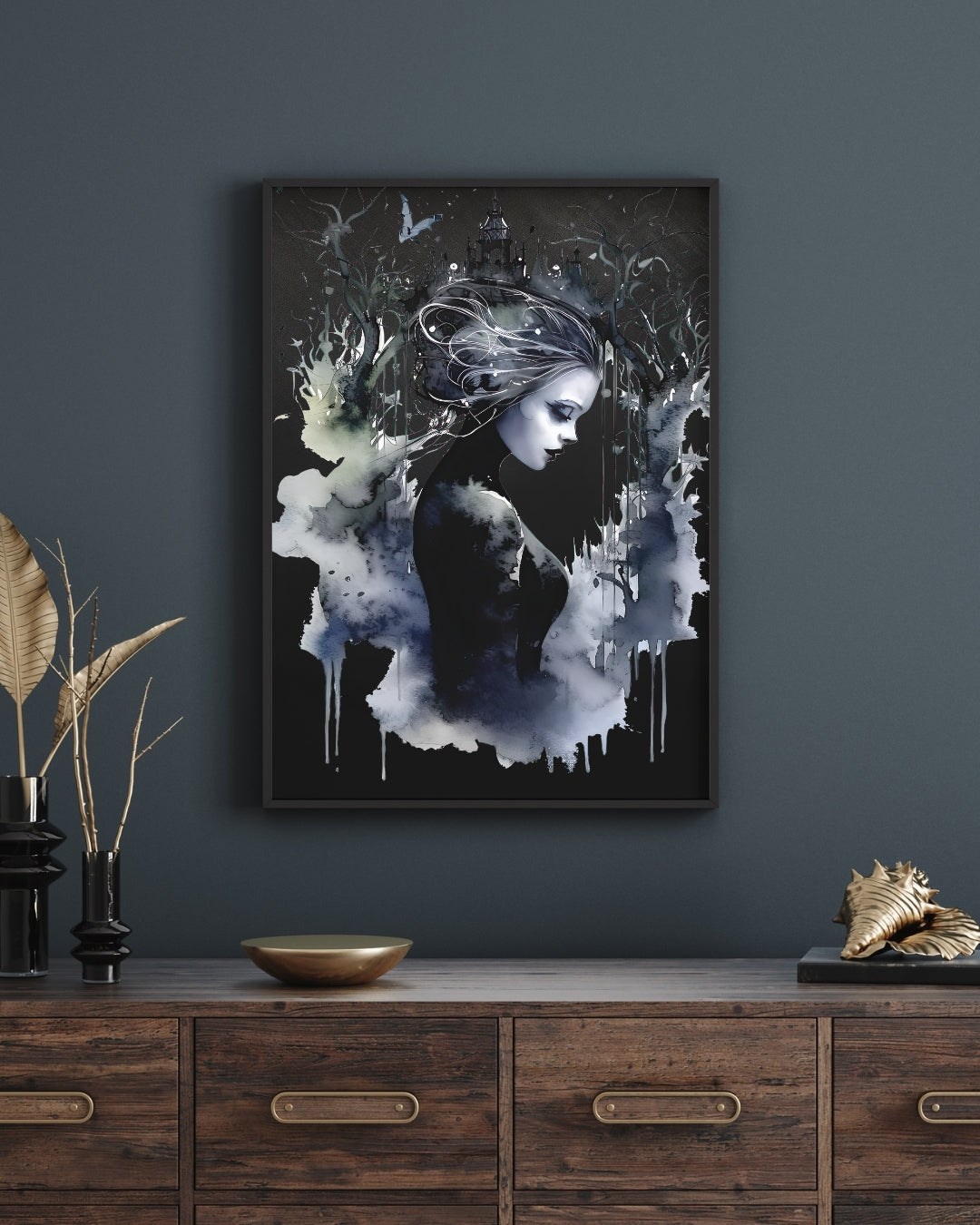 Veil of Shadows - Framed Matte Canvas Print