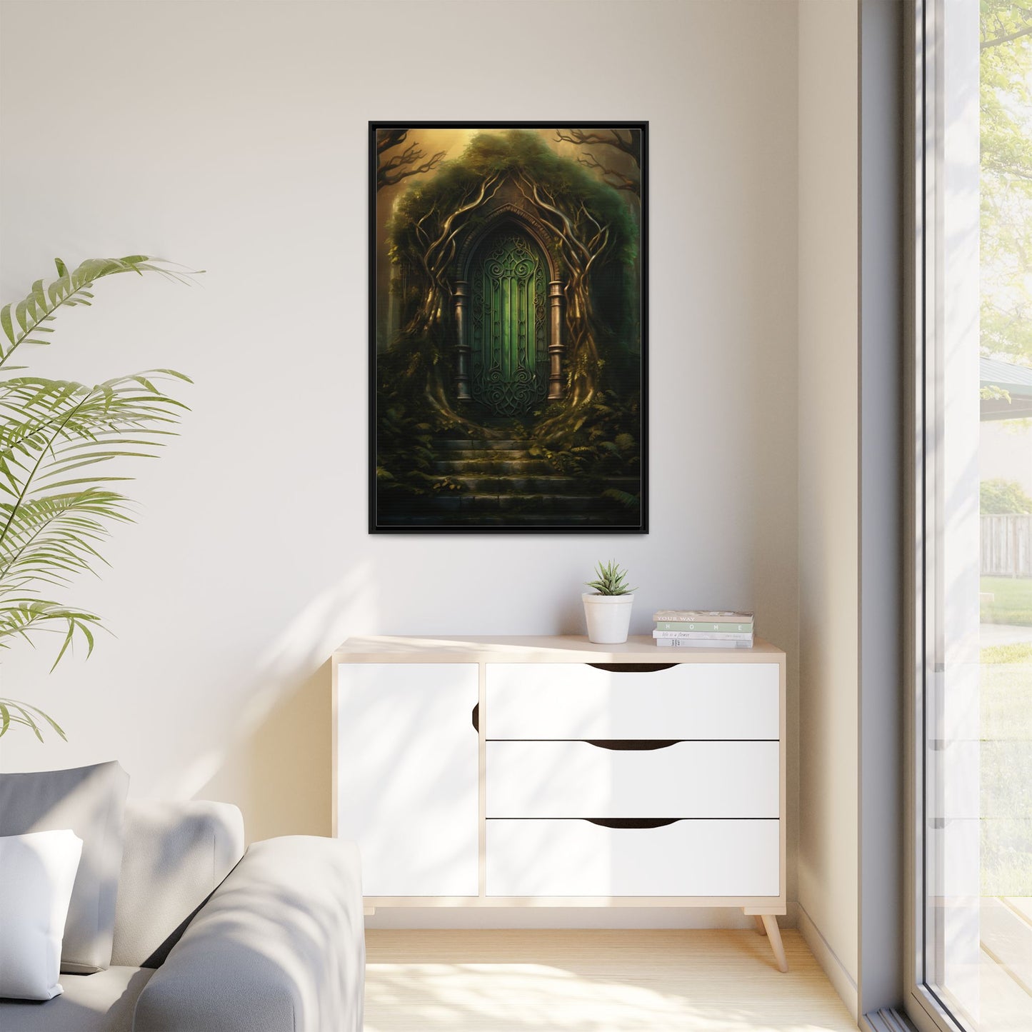 Golden Archway - Gothic Framed Matte Canvas Print