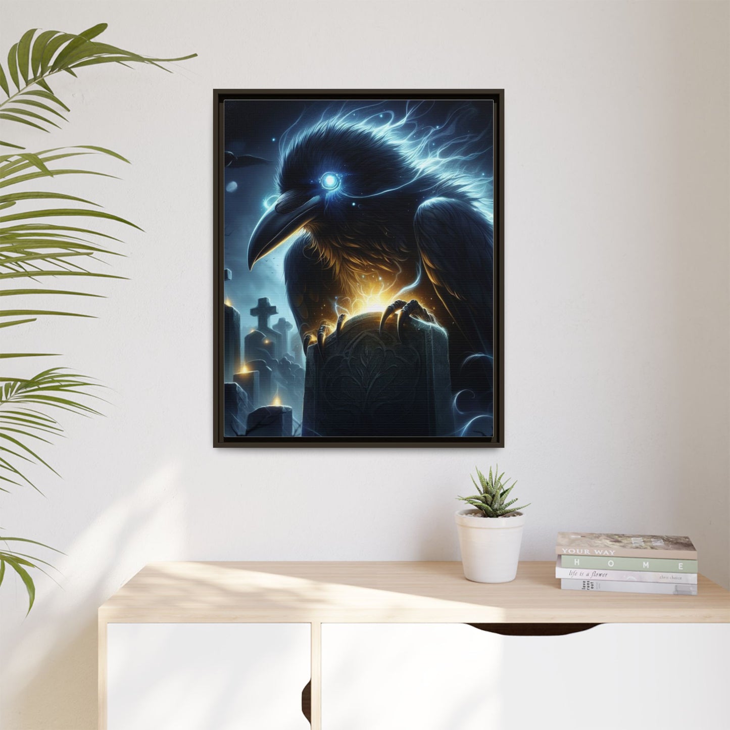 Graveyard Sentinel - Framed Matte Canvas Art
