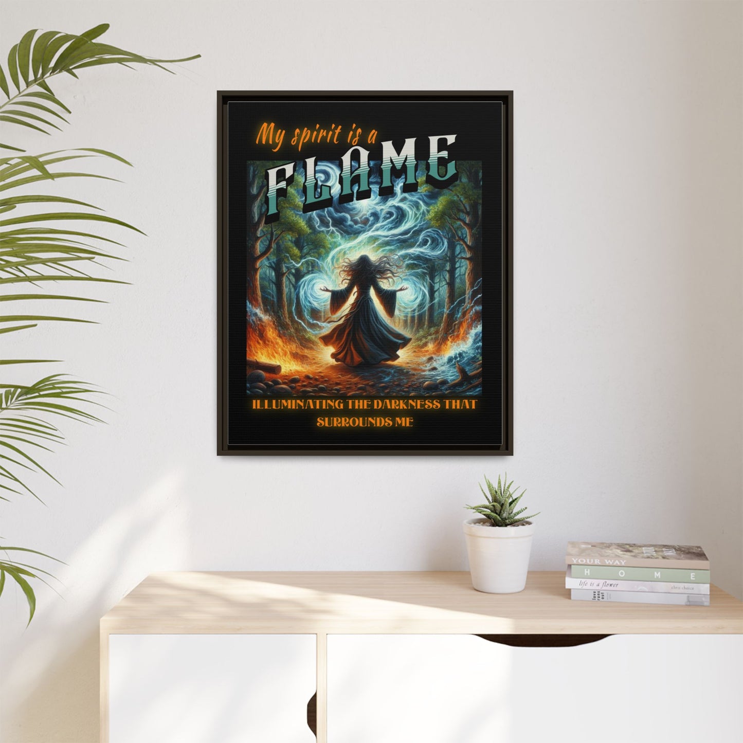 My Spirit is a Flame - Gothic Framed Matte Canvas Print