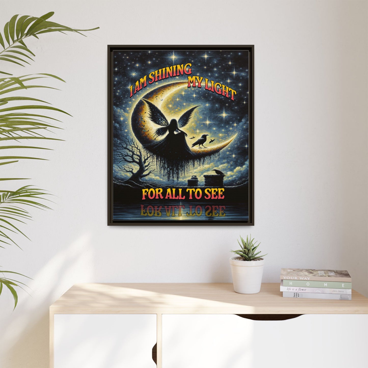 I am Shining my Light - Framed Matte Canvas Wall Art