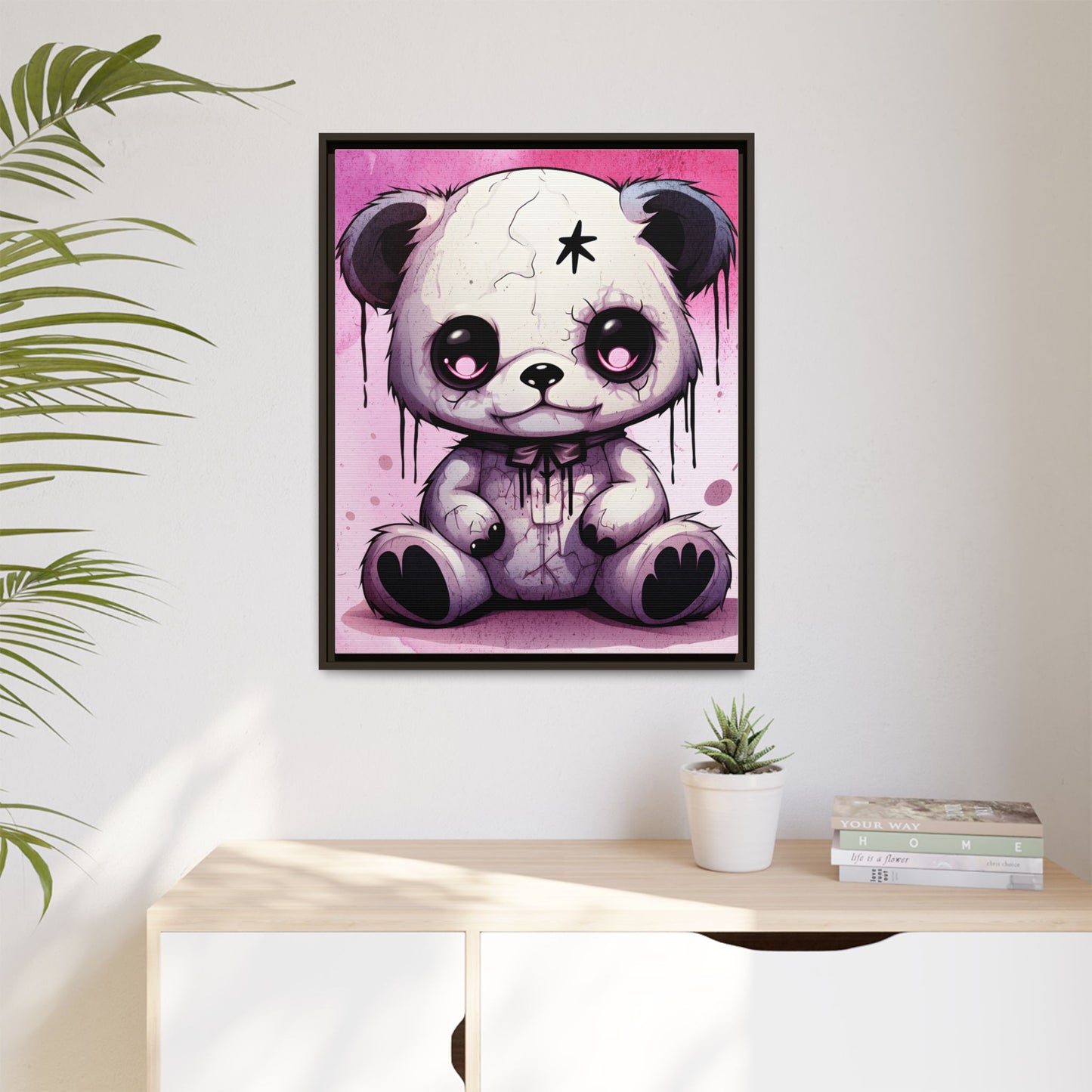 Hauntingly Sweet Teddy - Gothic Framed Matte Canvas Print